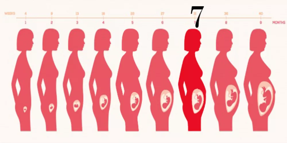 أعراض الحمل في الشهر السابع